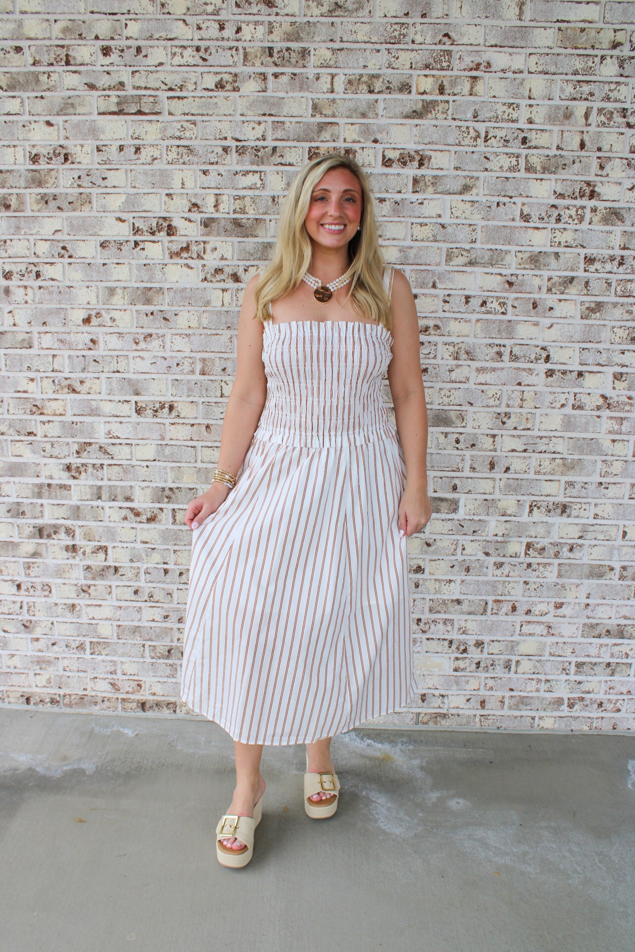 Lauren Striped Midi Dress