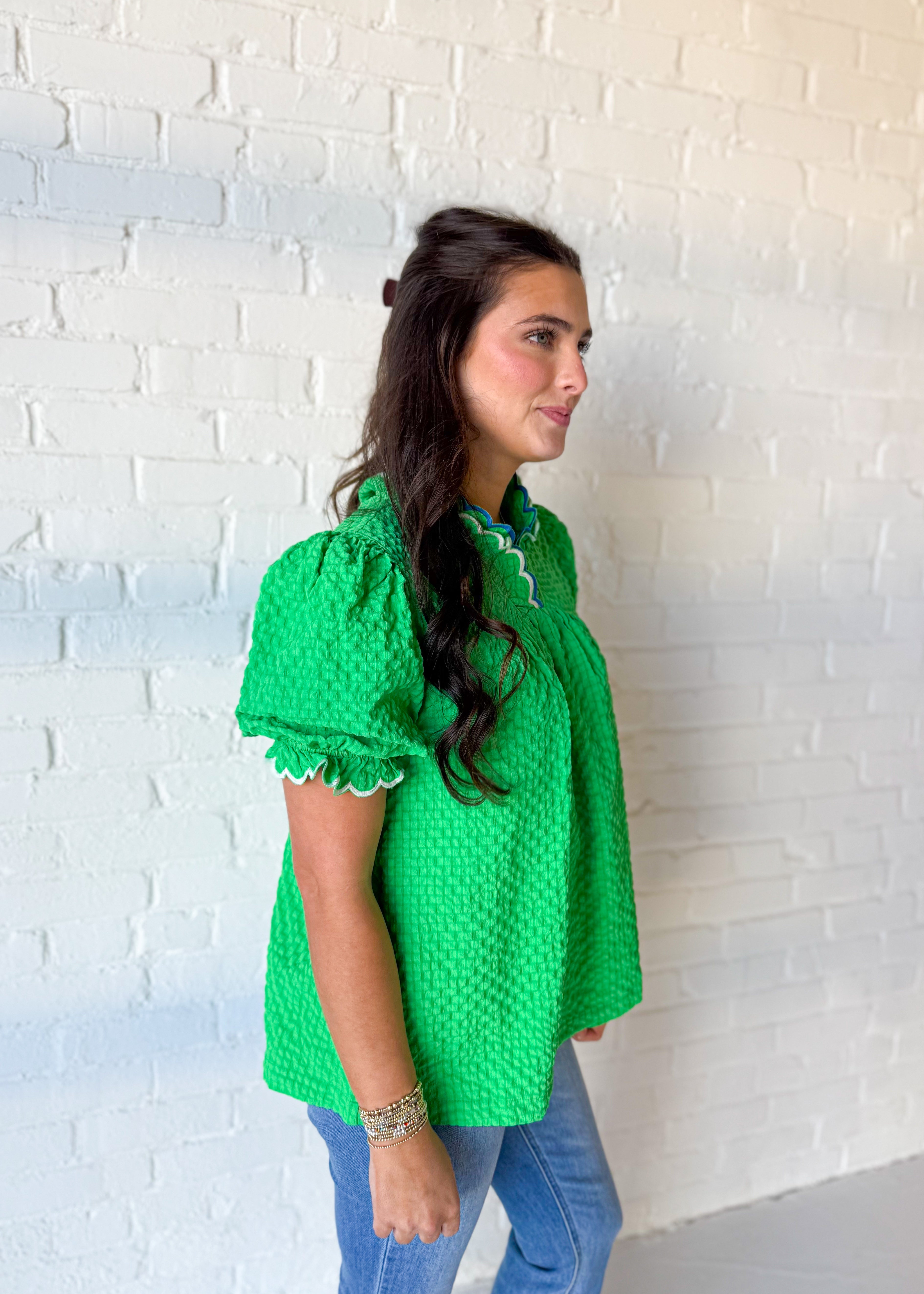 Harper Scallop Trim Top