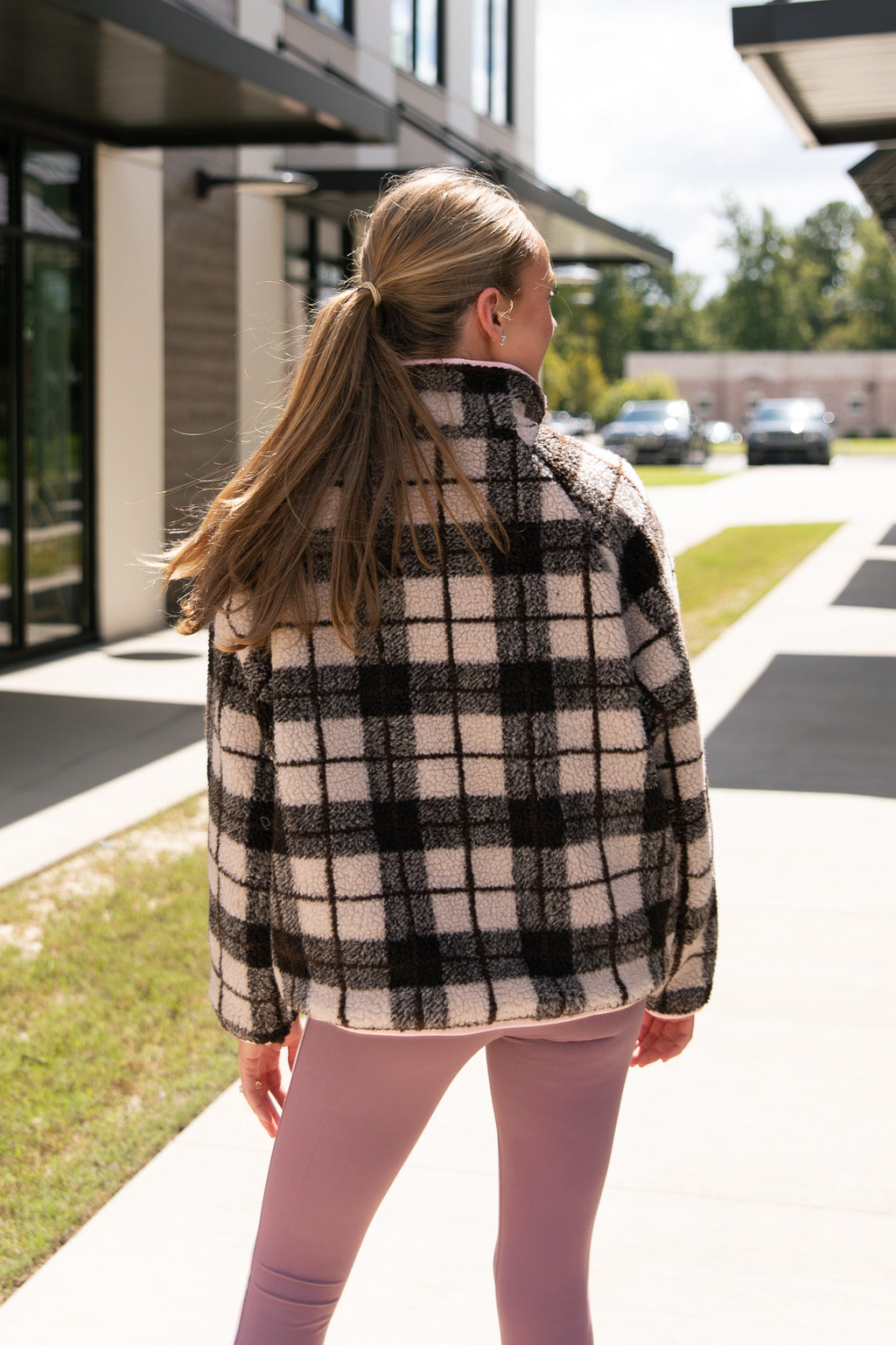 Reina Checkered Fleece Pullover