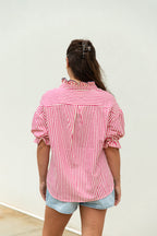 Pattern Play Ruffle Blouse