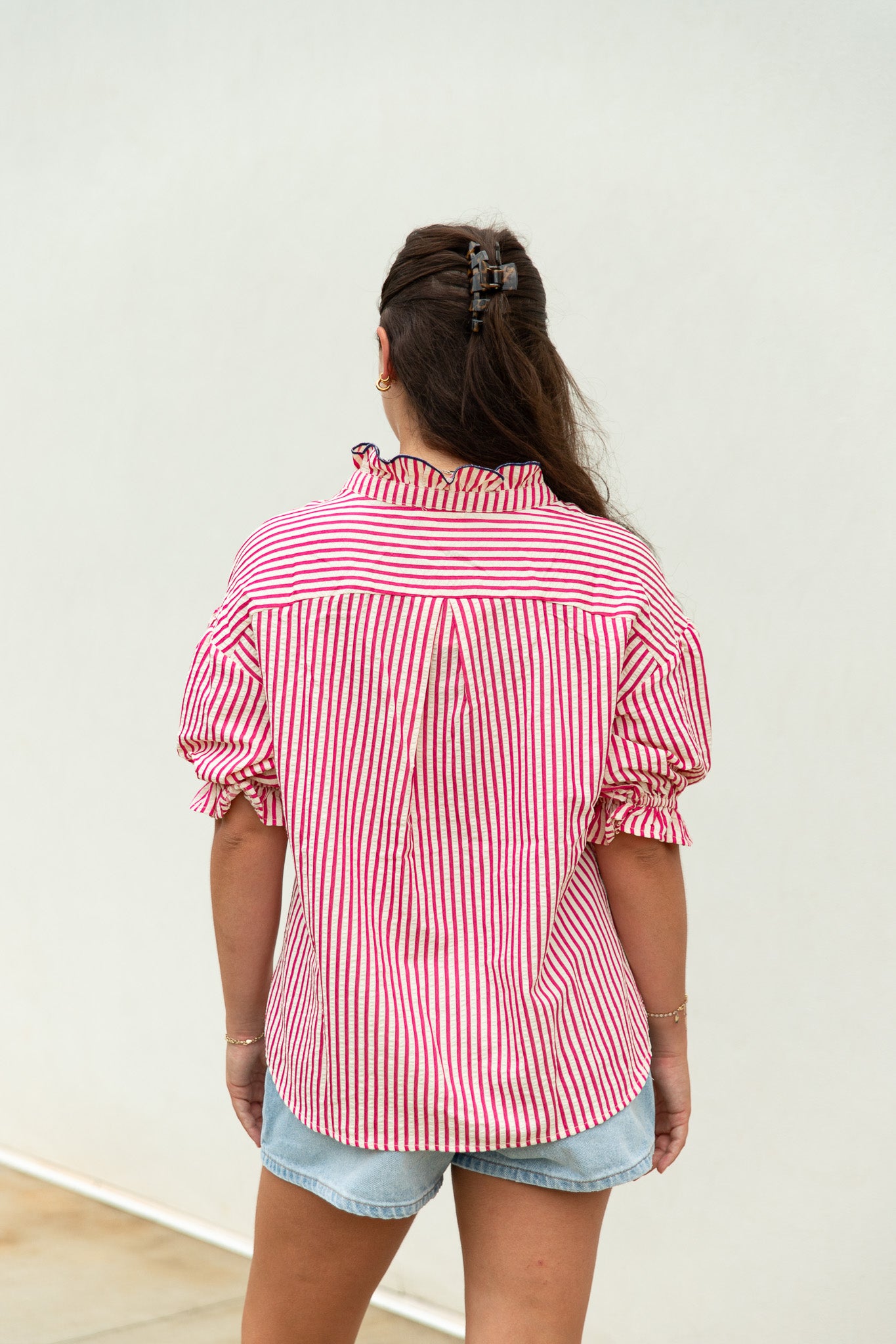 Pattern Play Ruffle Blouse