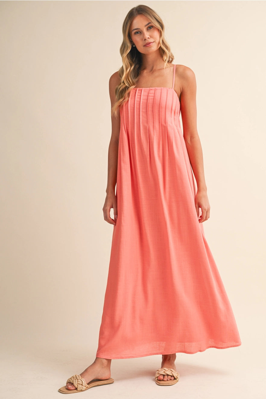 Penelope Pintuck Detailed Maxi Dress