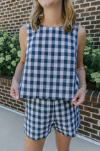 Liana Gingham Scalloped Shorts