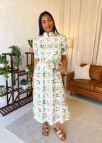 Meadow Tiered Puff Sleeve Midi Dress