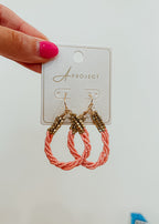 Seed Beaded Teardrop Earrings