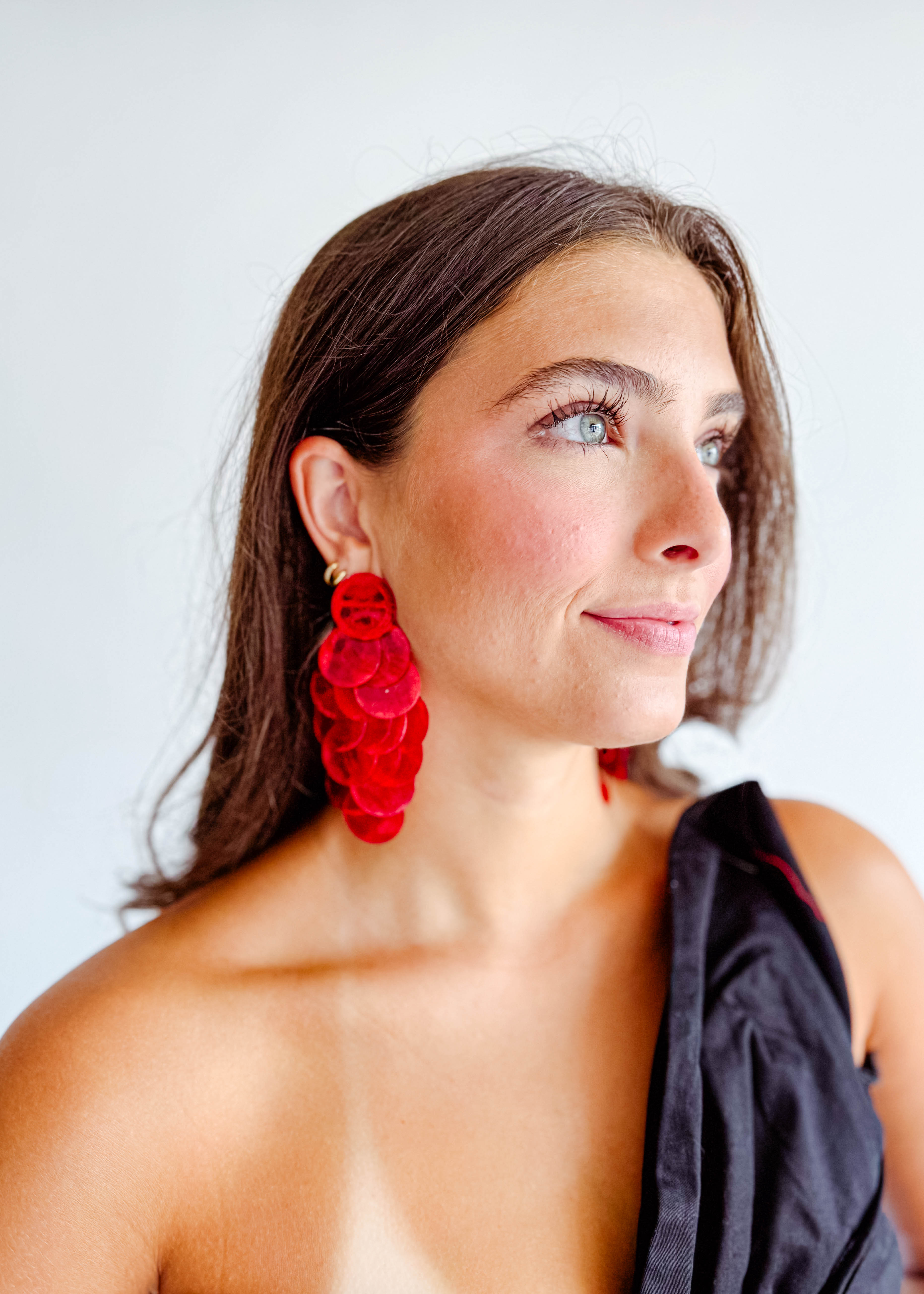 Shell Layered Statement Earrings