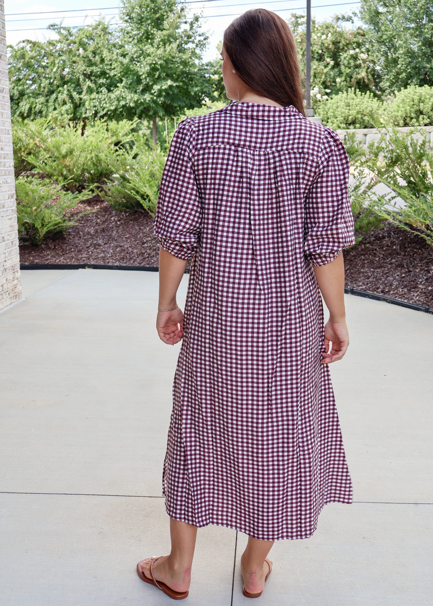 The Blakely Gingham Midi Dress