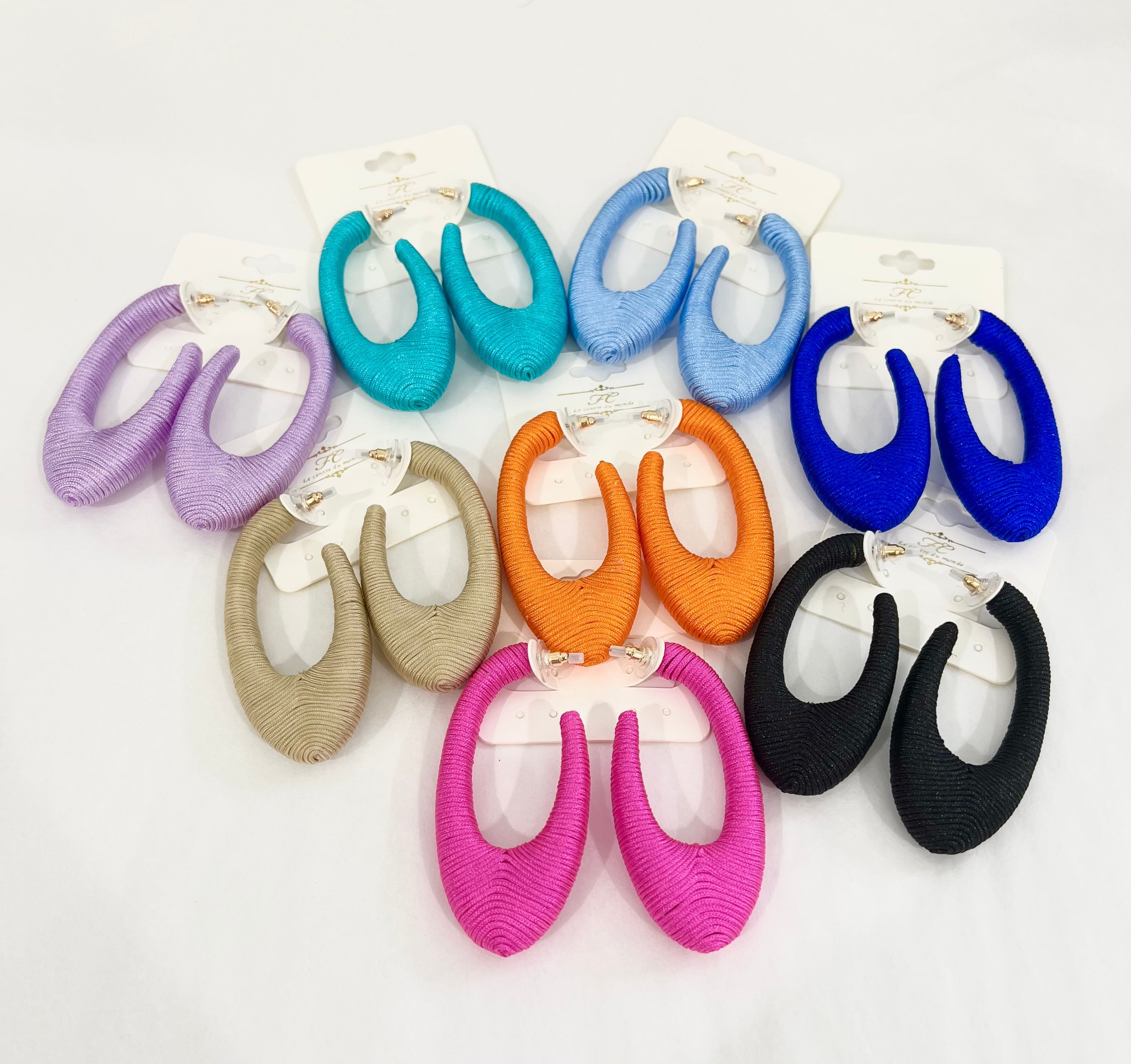 Wrapped Thread Open Oval Hoops