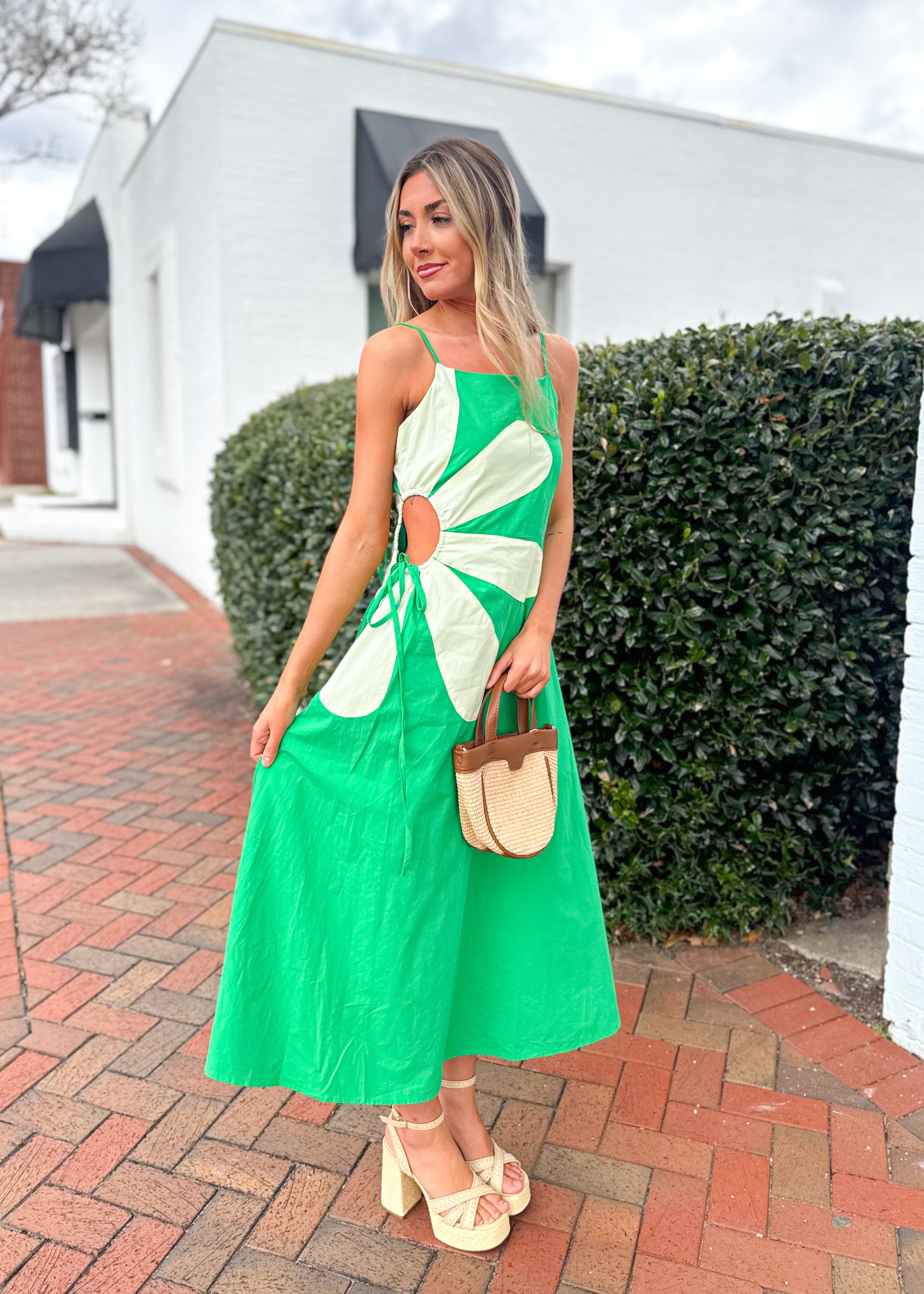 Daisy Cutout Midi Dress