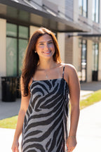 River Sleeveless Zebra Maxi Dress