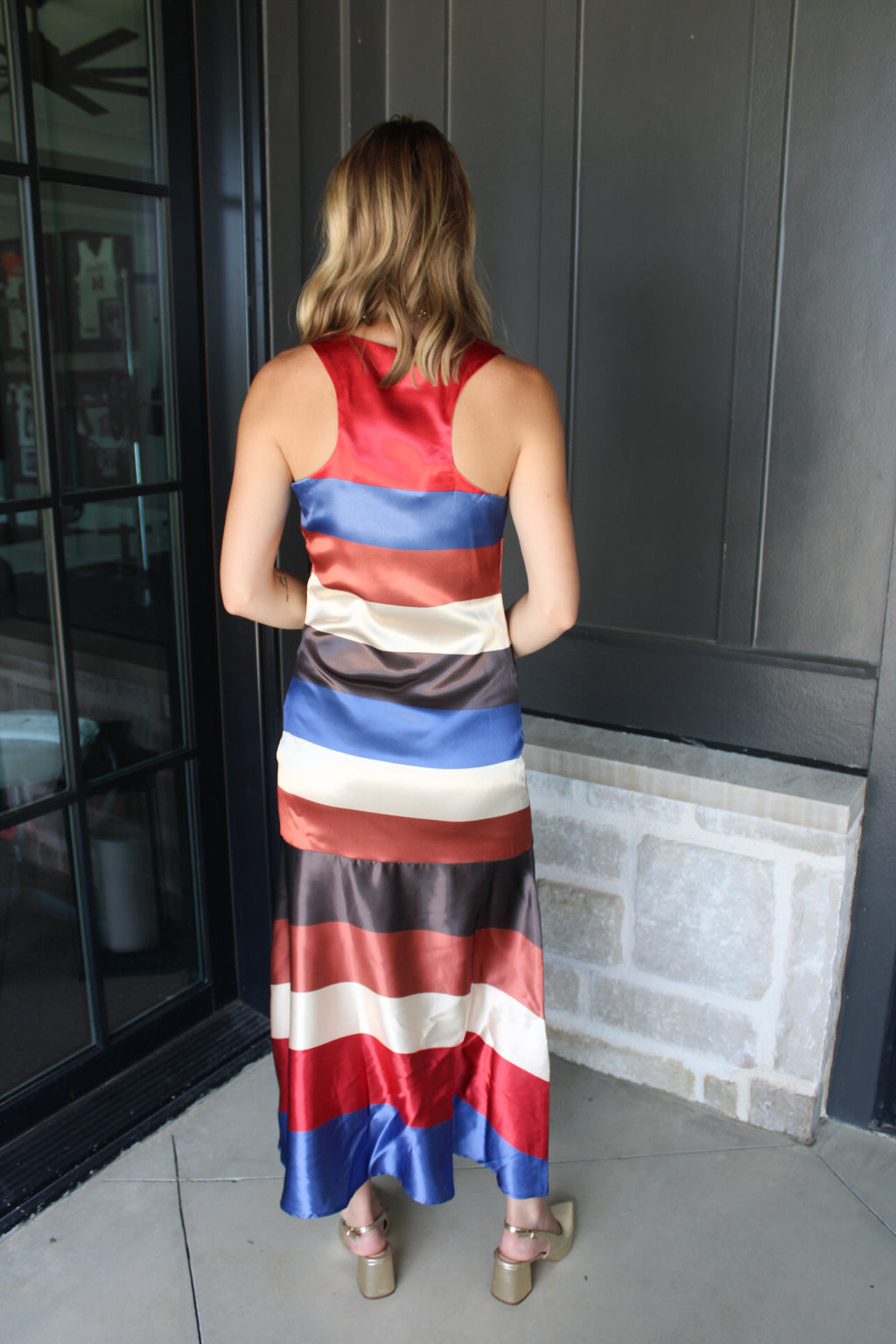 Sunset Stripe Satin Dress