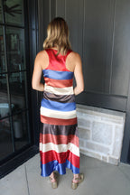 Sunset Stripe Satin Dress