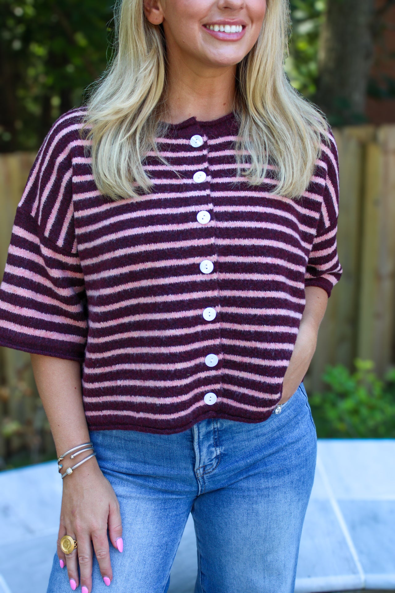 Merritt Striped Knit Top