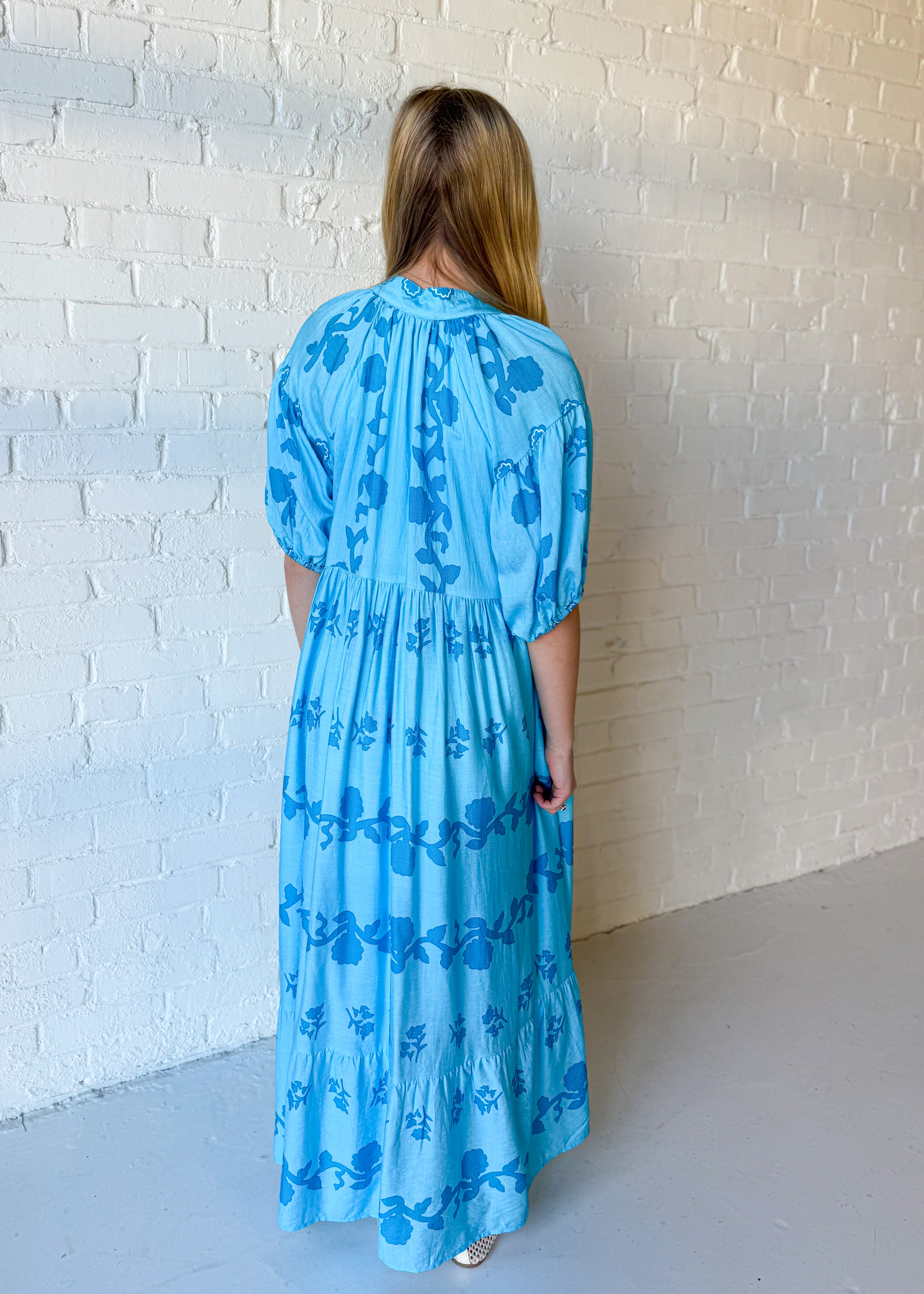 Eliza Tiered V-Neck Midi Dress