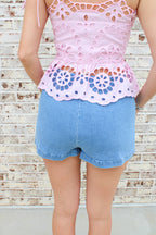 Sadie Denim Mini Skort