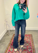 Mock Neck Puff Sleeve Sweater