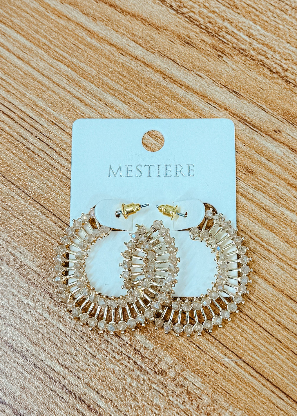 Beaded Bar Hoop Earring