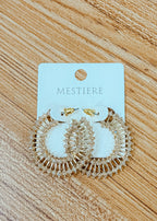 Beaded Bar Hoop Earring