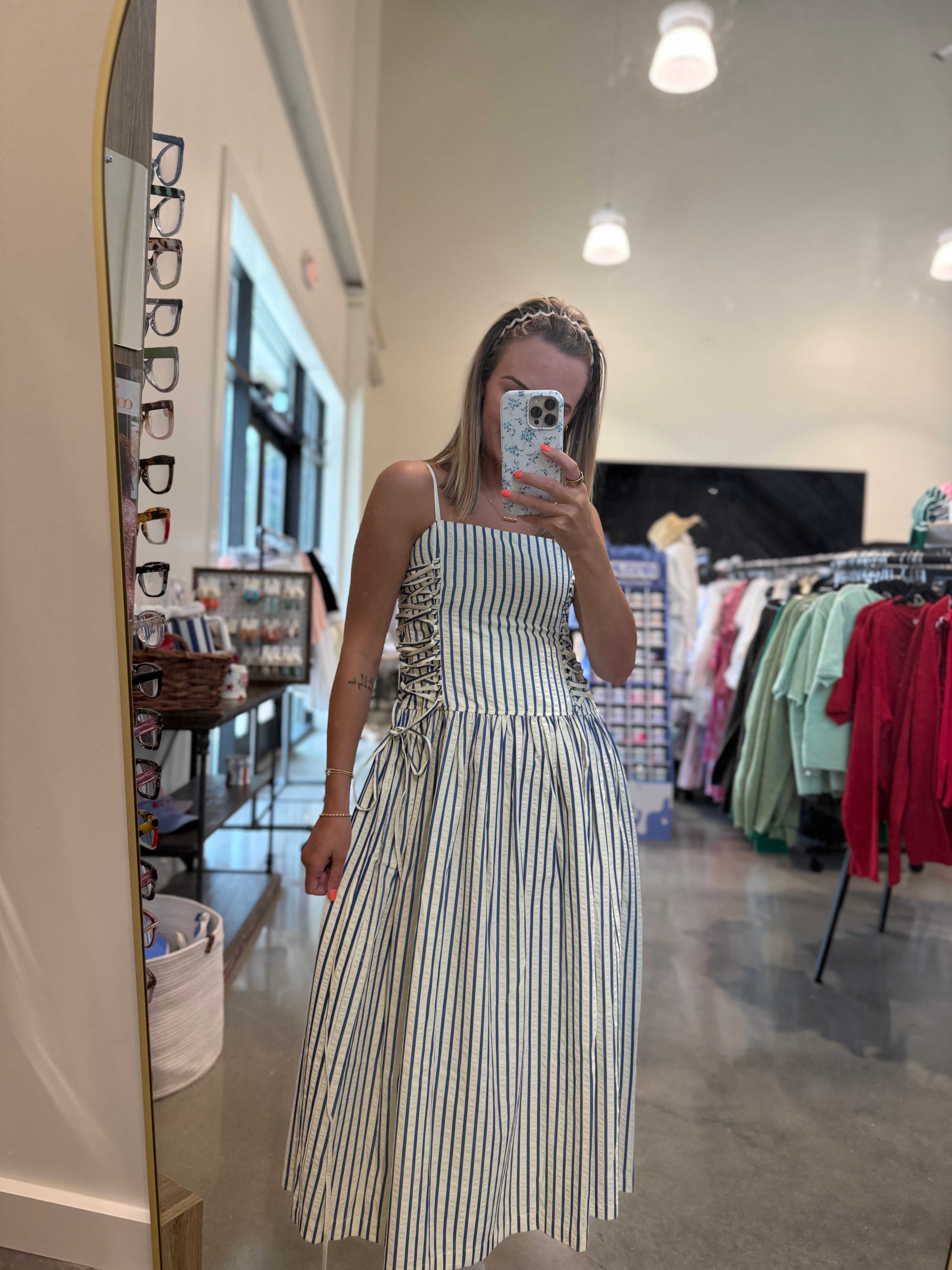 Collins Striped Midi Dress