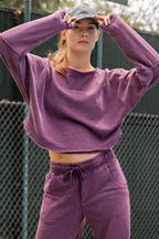 Mineral Washed Off Shoulder Boxy Top