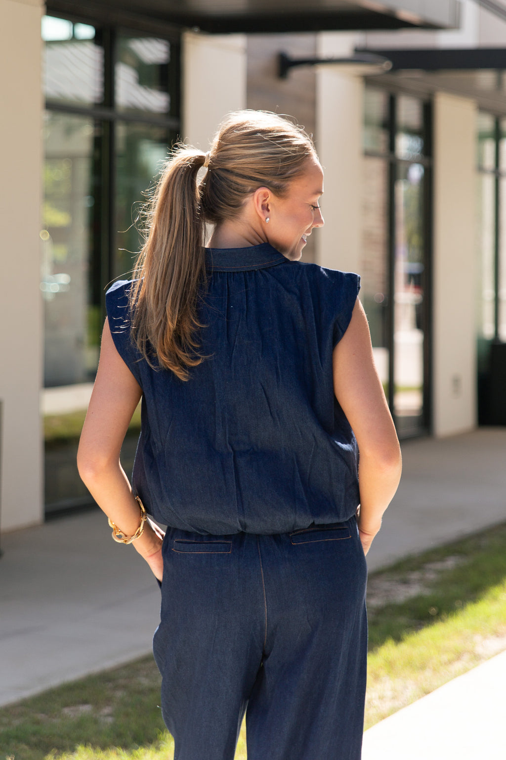 Vivienne Denim Bubble Top