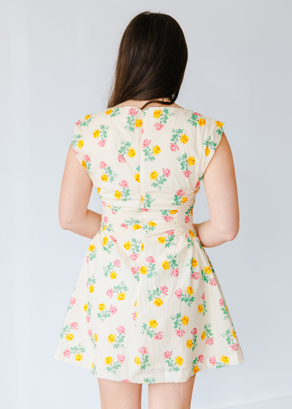 Madison Bloom Twist Waist Mini Dress
