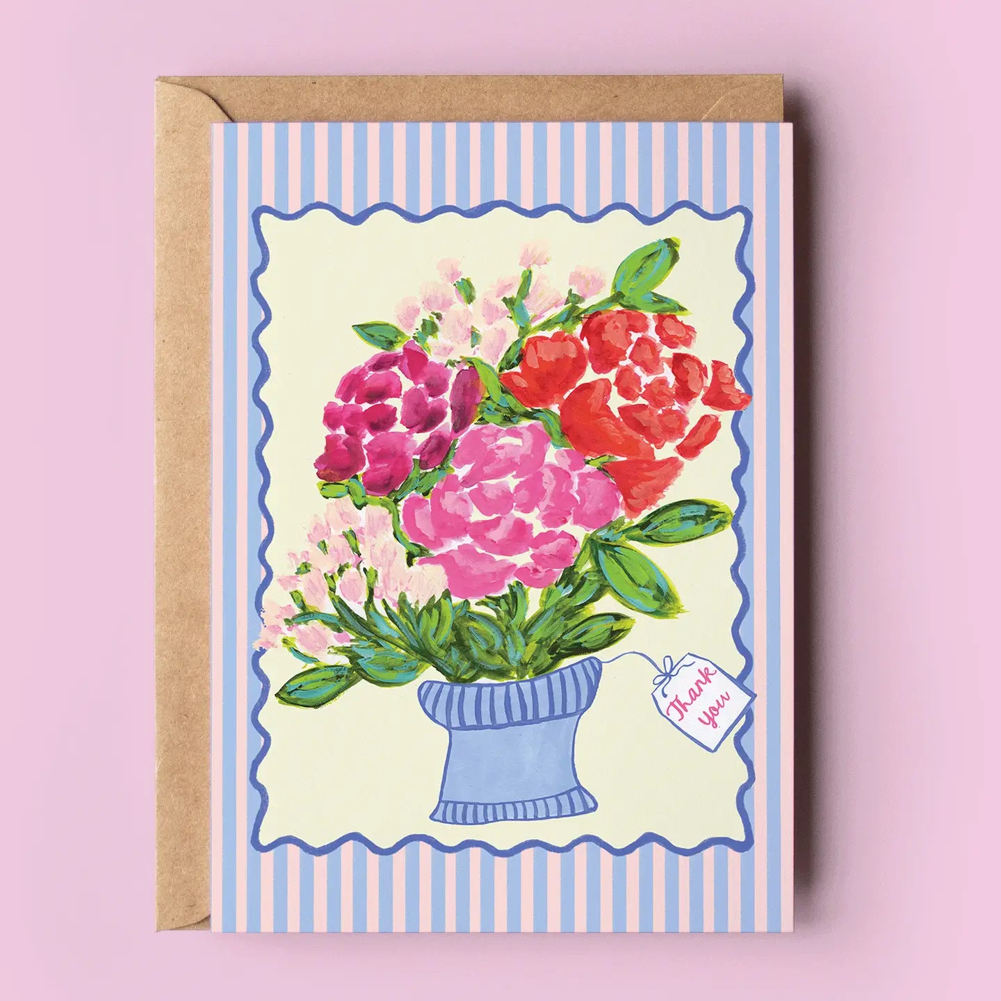 Vase Full of Thank Yous Floral Colorful Plant Greeting Card