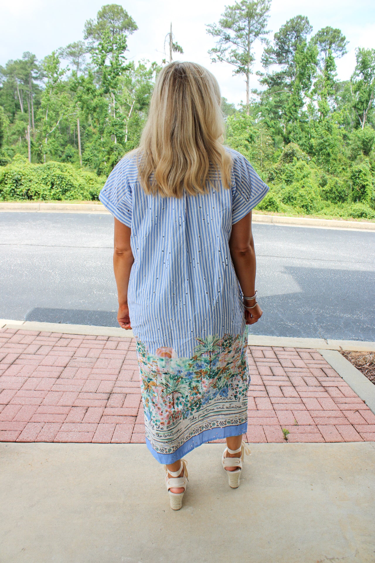 Meadow Stripe Midi Dress