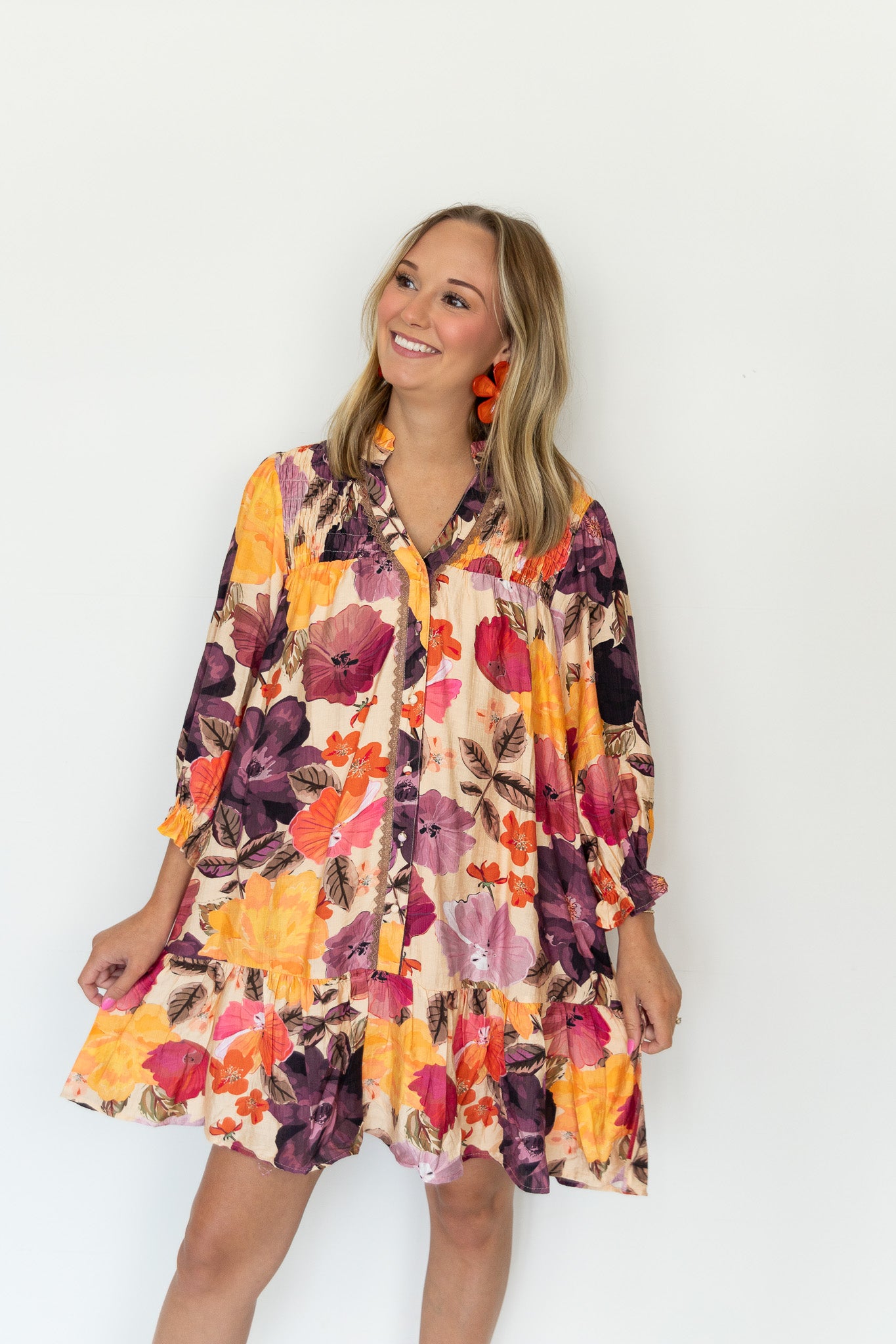 Lesly Floral Smocked Mini Dress