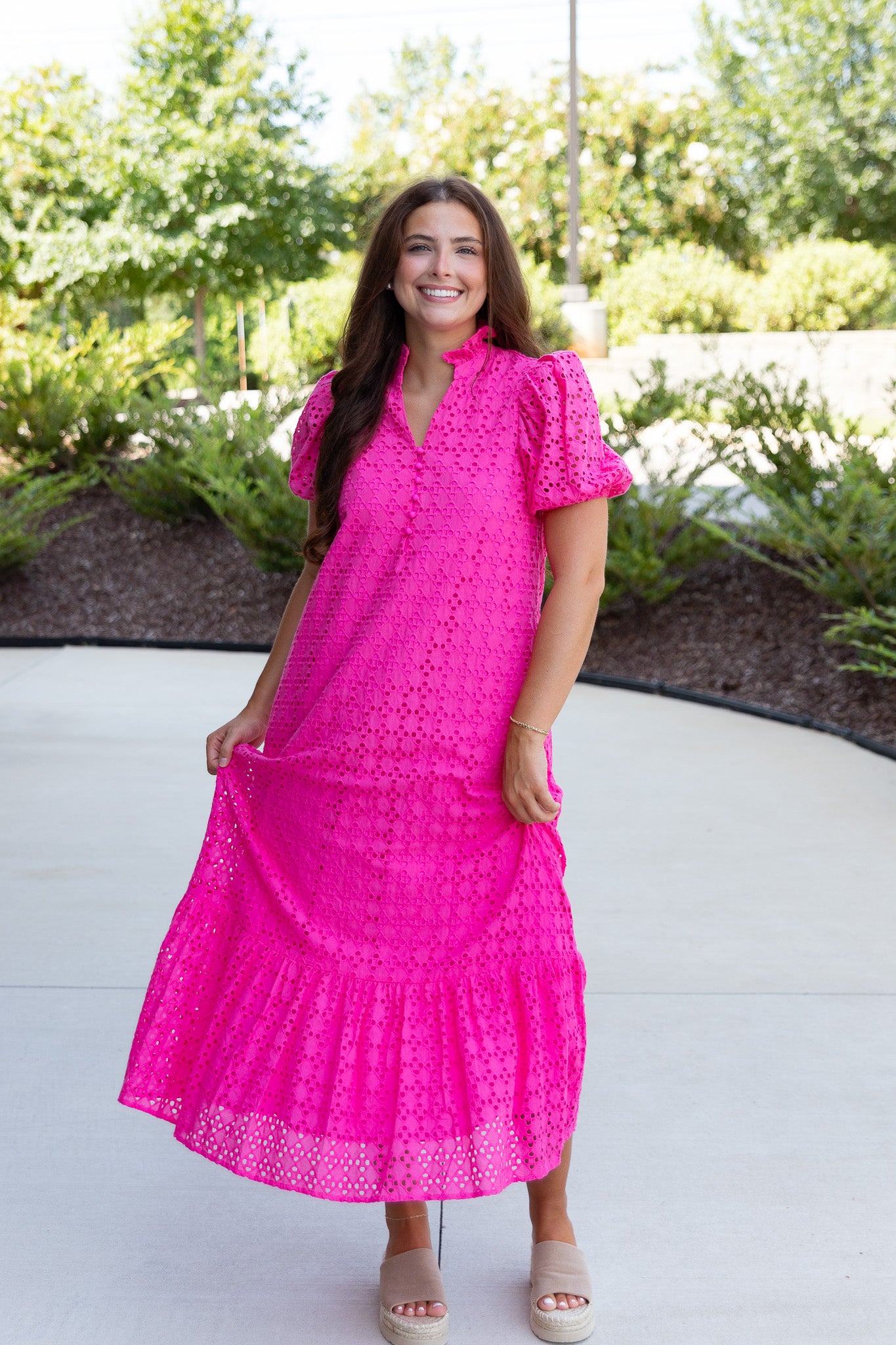 Holland Puff Sleeve Midi Dress