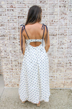 Tessa Tie Strap Polka Dot Maxi Dress