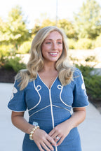 Delilah Denim Petal Midi Dress