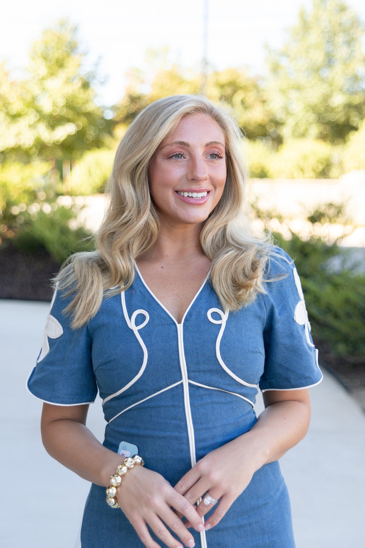 Delilah Denim Petal Midi Dress