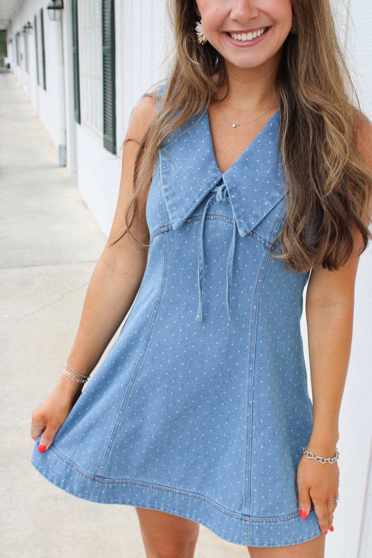Florence Fit and Flare Denim Mini Dress