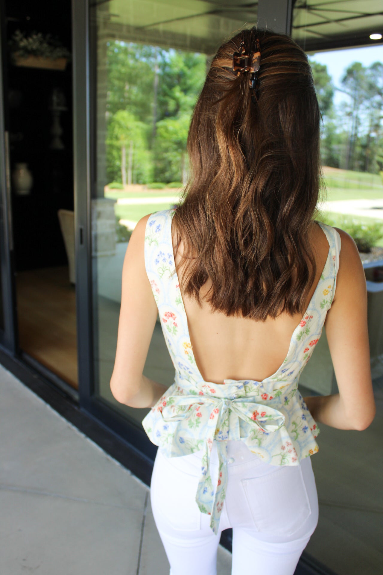 Louisa Botanical Print Sleeveless Top