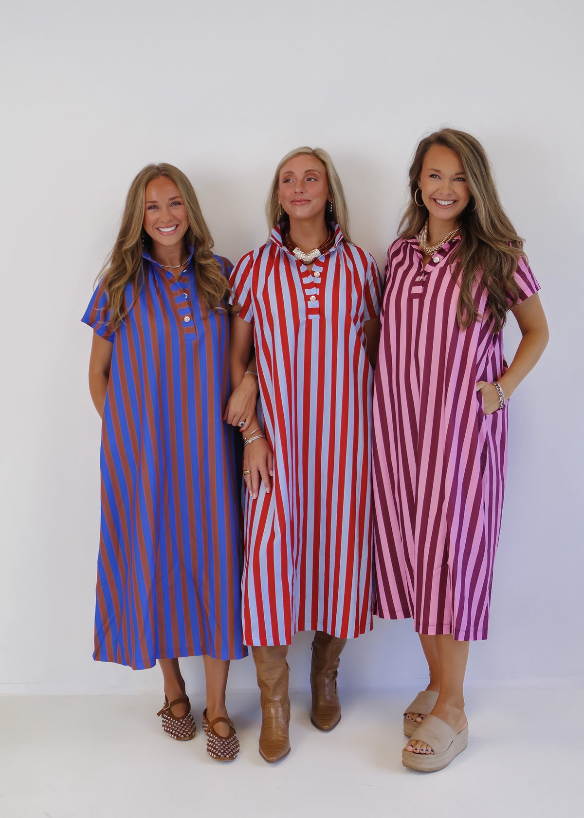 Mila Striped Midi Dress