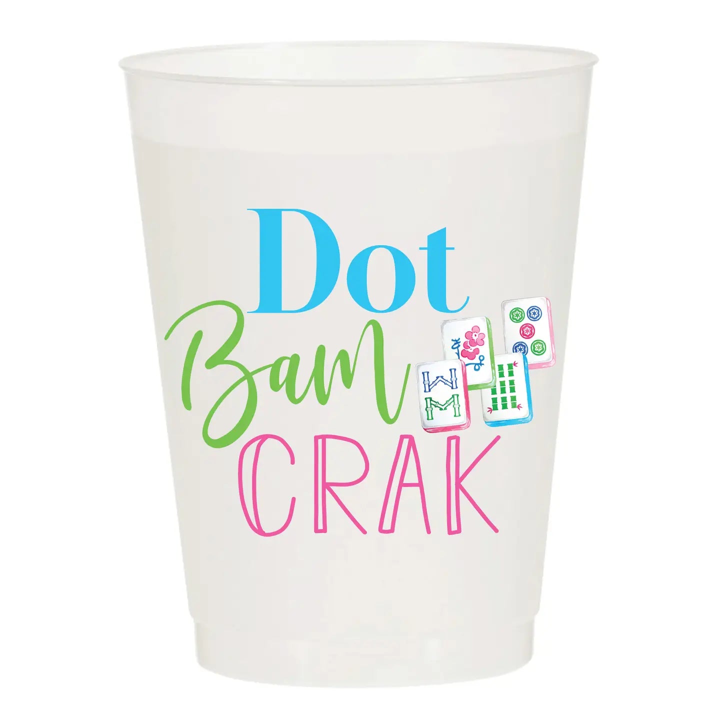 Dot Bam Crak Full Color Frosted Cups - Mahjong | Set of 10