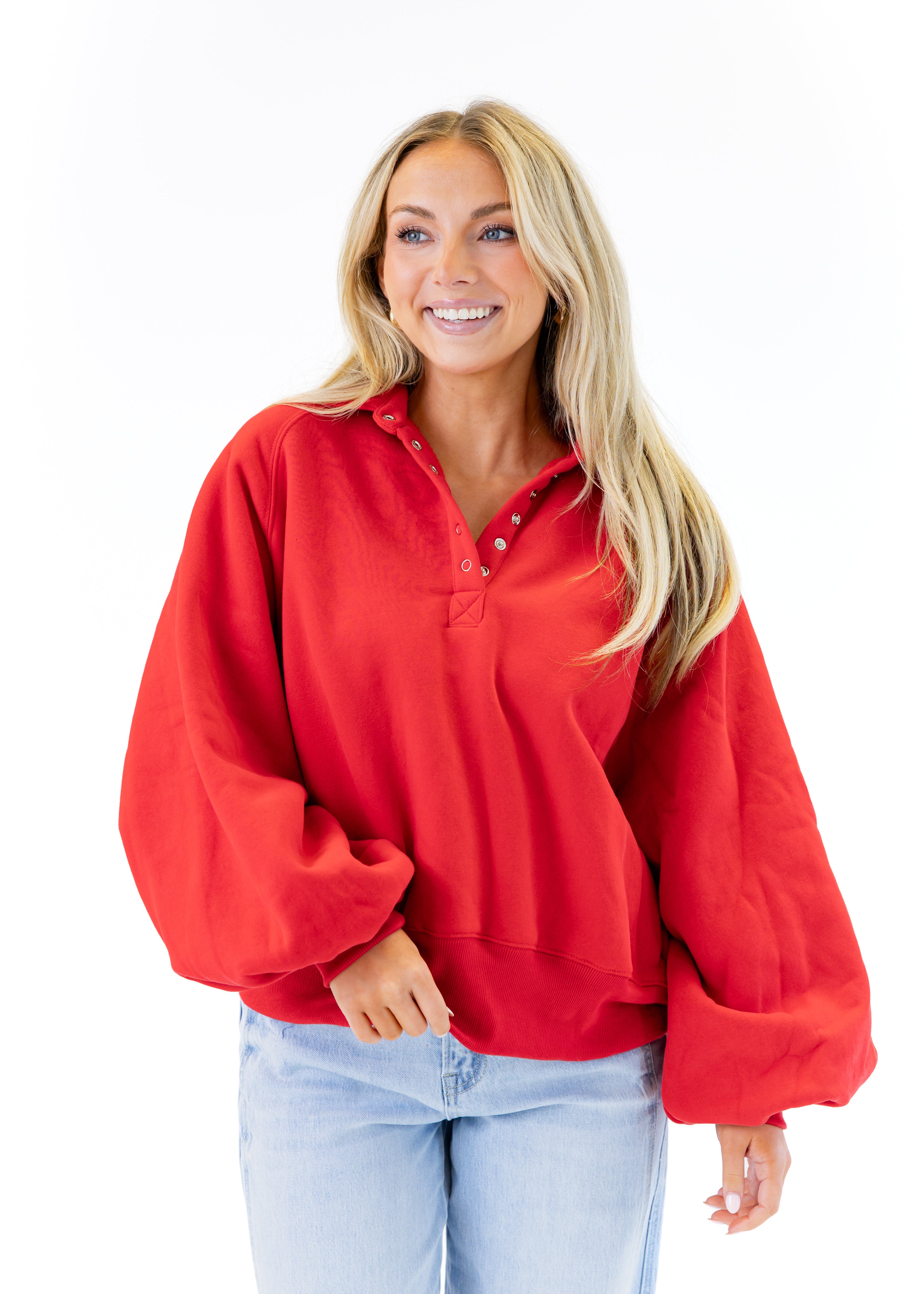 Snap Button Collared Sweater