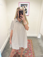 Elora Stripe Collared Swing Mini Dress