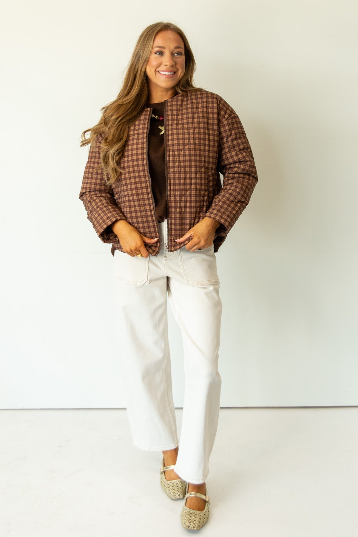 Camille Quilted Plaid Jacket