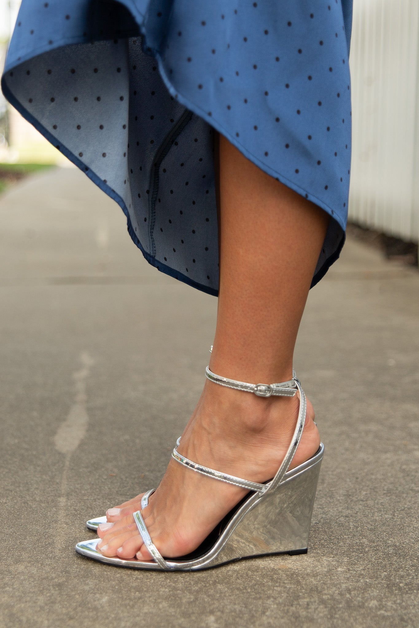Sue Metallic Wedge Sandal