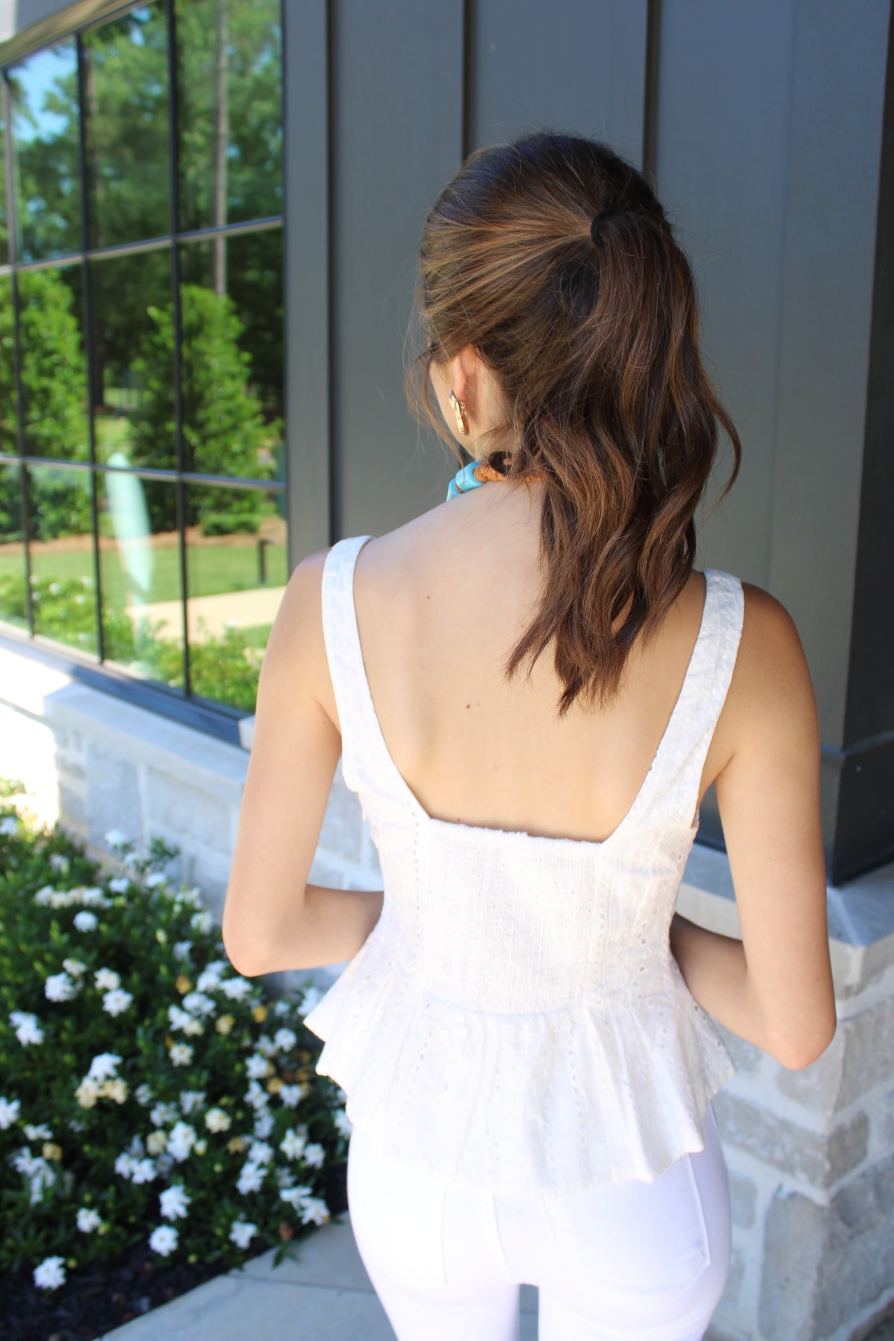 Sienna Eyelet Peplum Top
