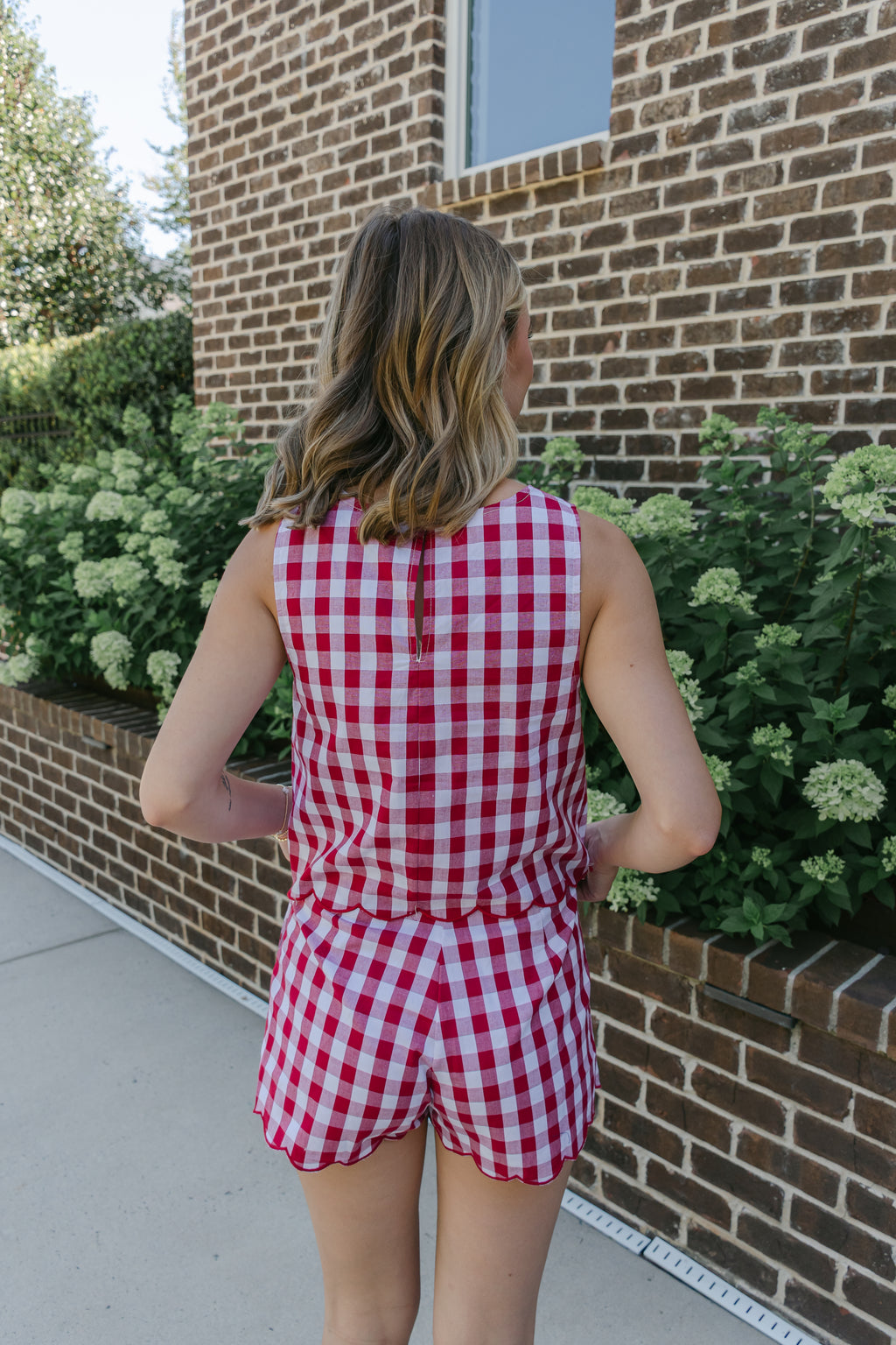 Liana Gingham Scalloped Shorts