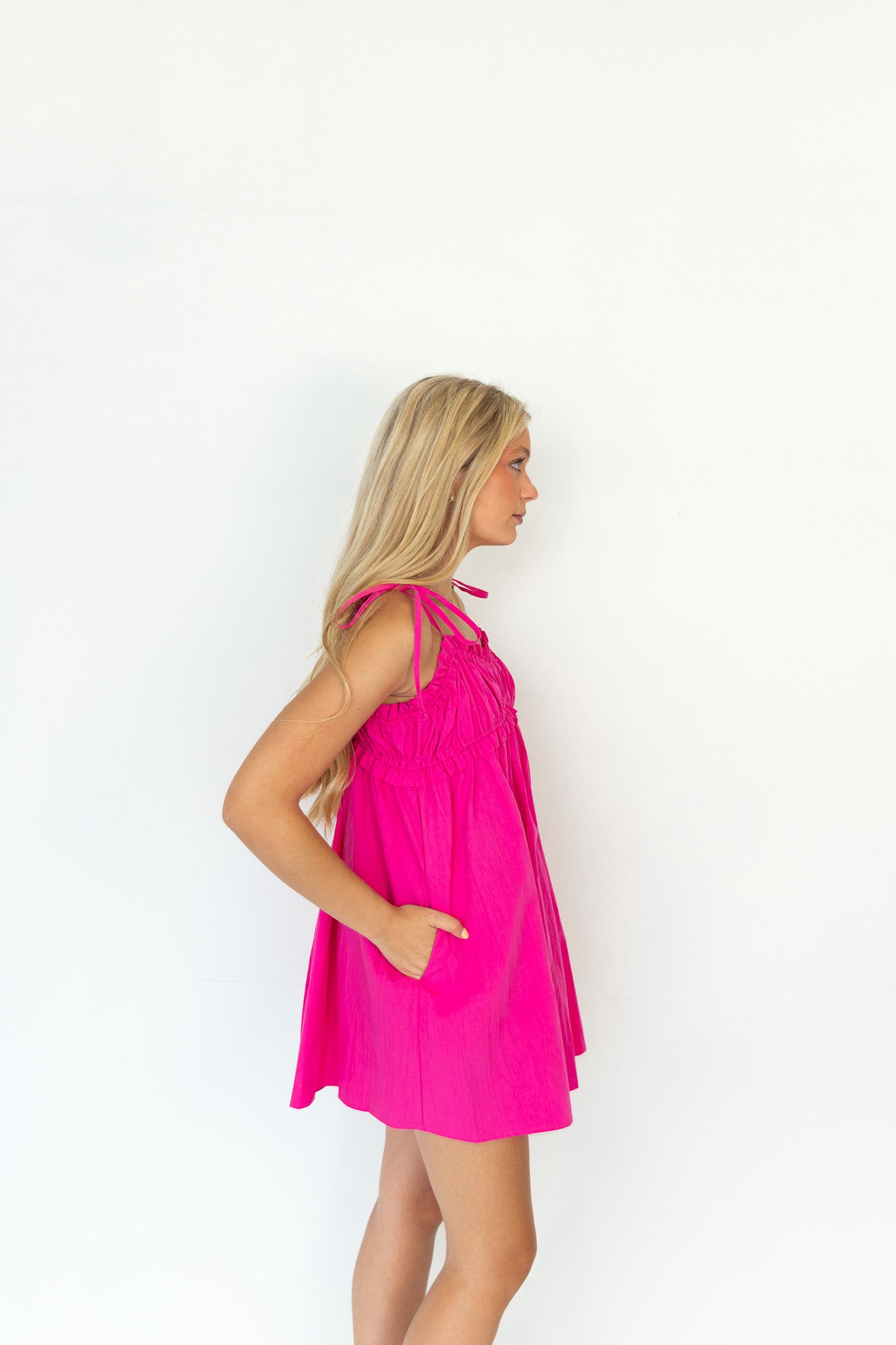 Lucy Tie-strap Ruffled Mini Dress