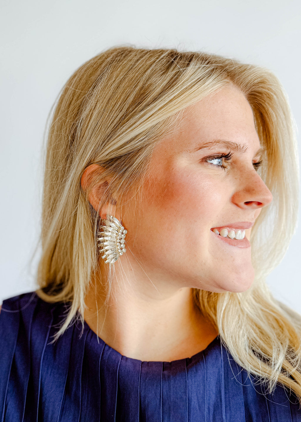 Layered Crystal Wing Earrings