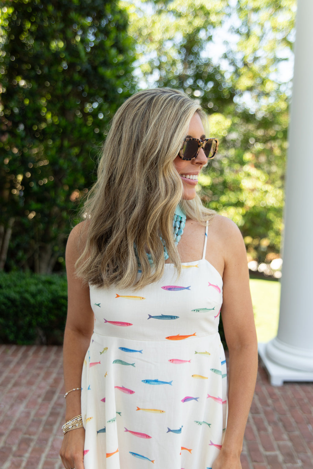 Capri Fish Print Midi Dress
