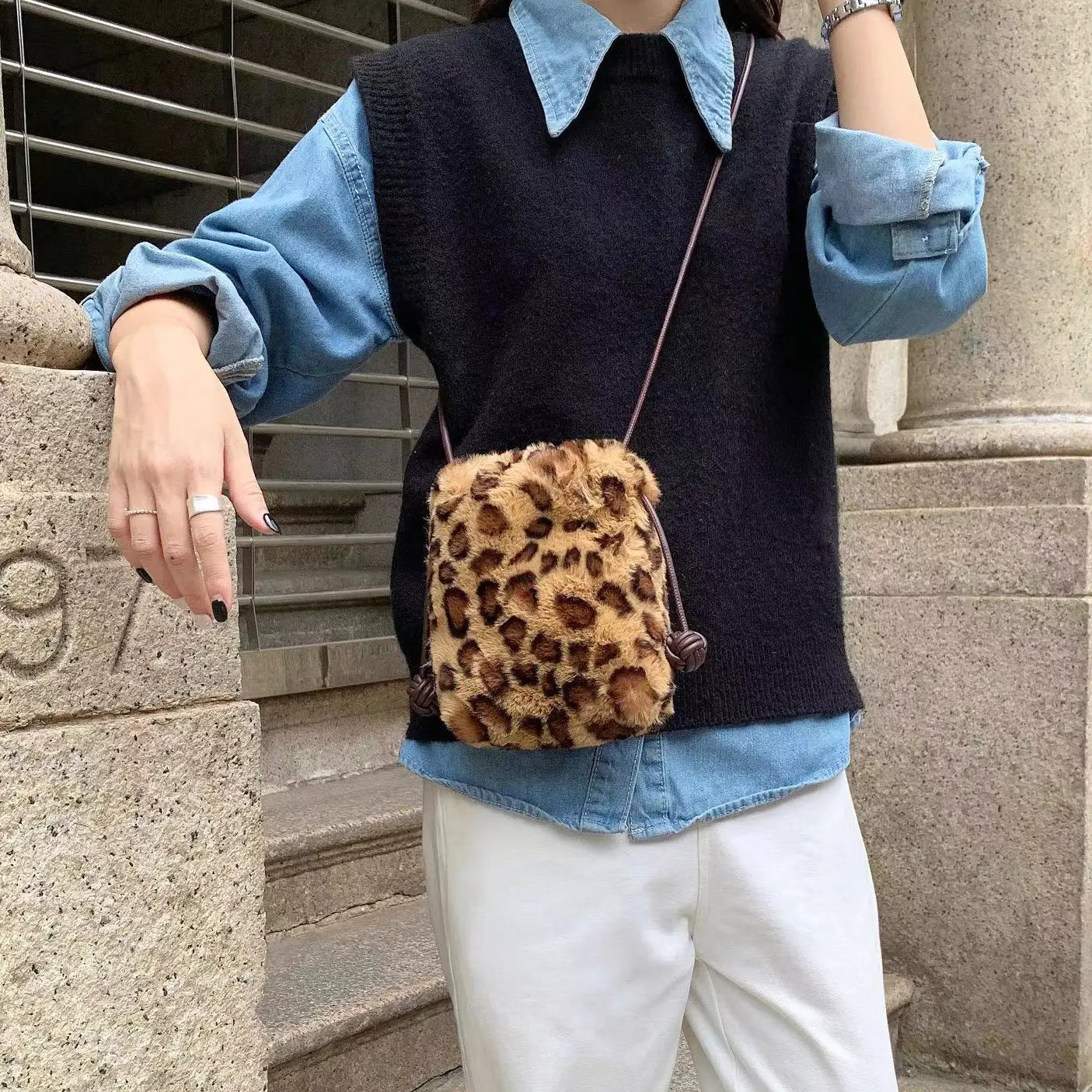 Faux Fur Crossbody Bag