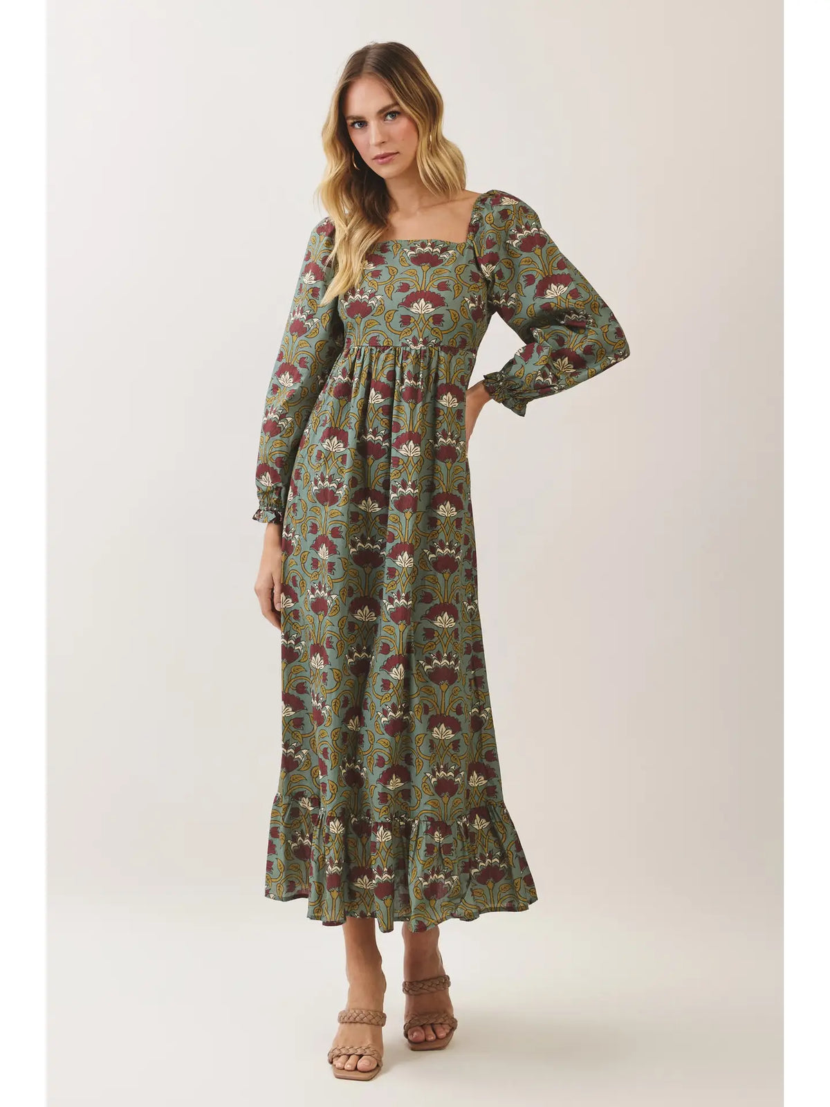 Leighton Floral Square Neck Maxi Dress