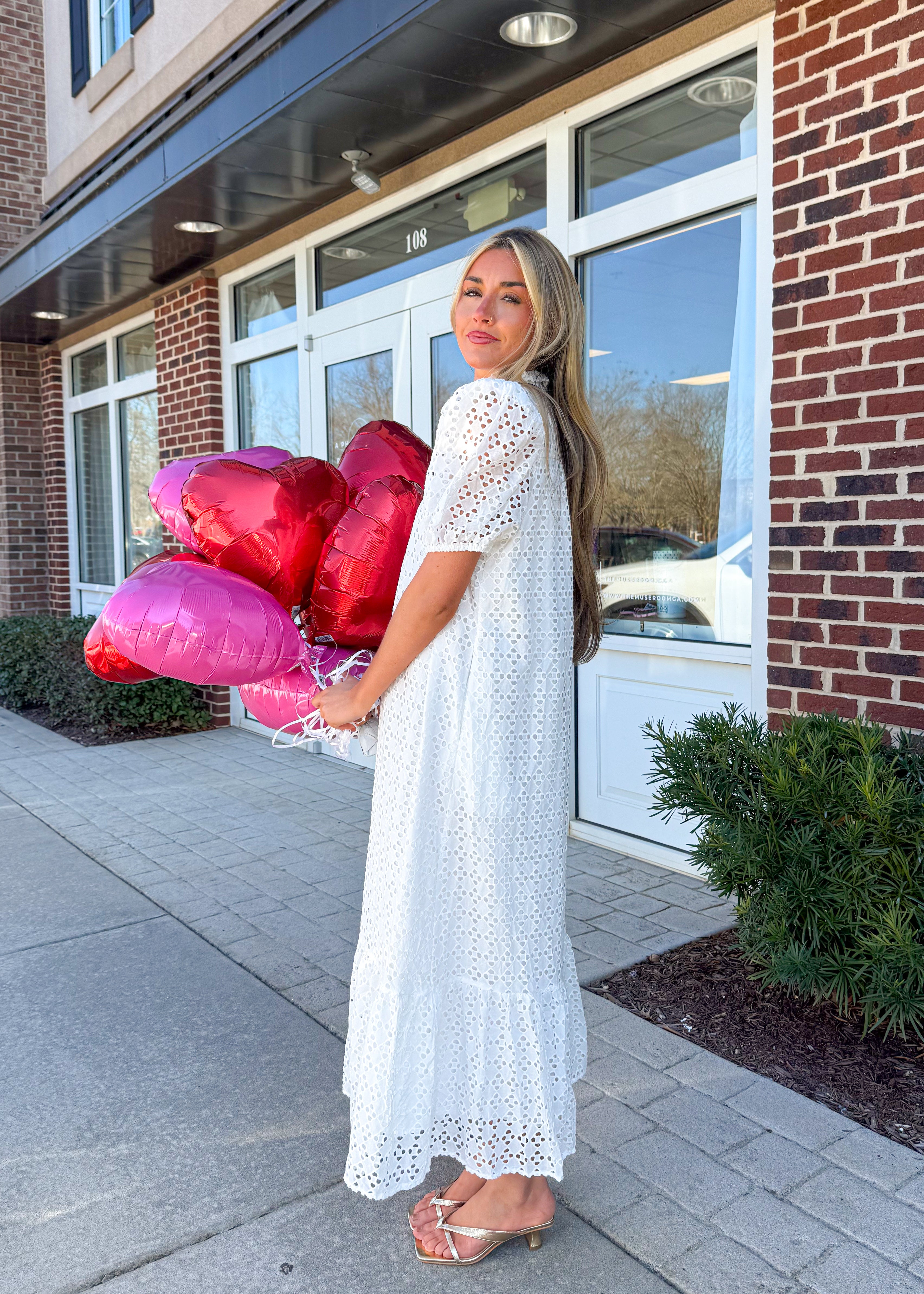 Holland Puff Sleeve Midi Dress