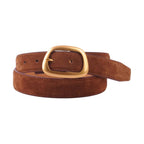 Suede Belt with Organic Shape Buckle